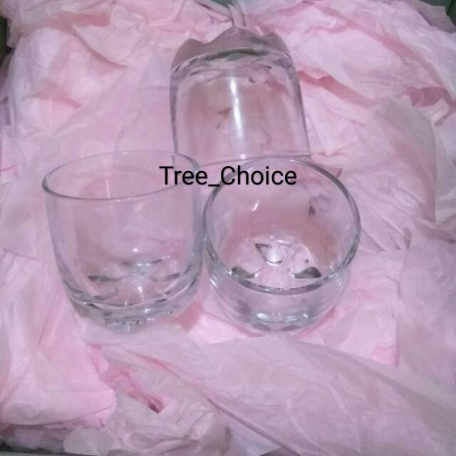 6 pcs Gelas Puding / Souvenir/ Tmpt Lilin / Gelas Dessert / Sloki bulat Kaca Tebal Set lebih murah