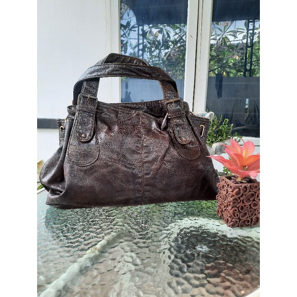 Preloved Second Bekas Tas Tote Kulit Asli Mix Croco