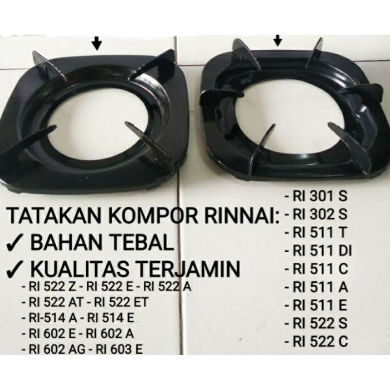 Tatakan/ Spare Part Kompor Gas Rinnai Kaki4 &amp; Kaki6 Bahan Tebal Berkualitas