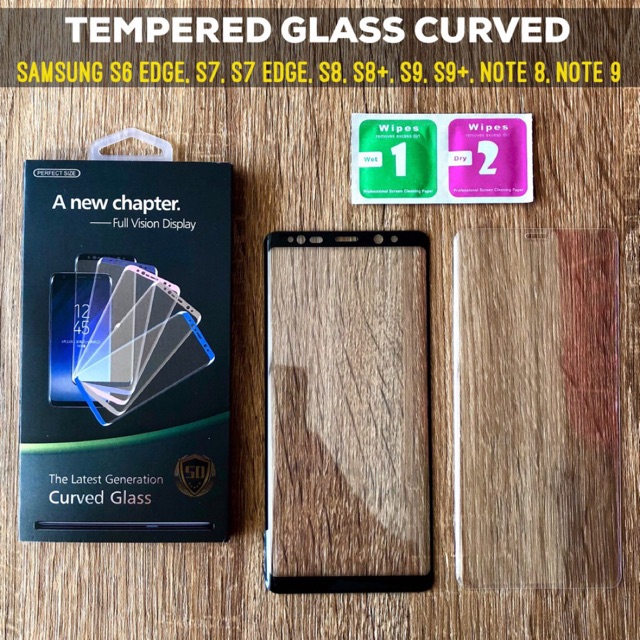 Tempered Glass Curved Full Cover Samsung S6 EDGE, S9 PLUS, S9+, NOTE 9