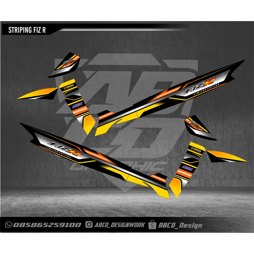 Sticker Striping FIZ R- Sticker Striping Variasi Motor FIZ R Motif ROAD RACE. FIZR
