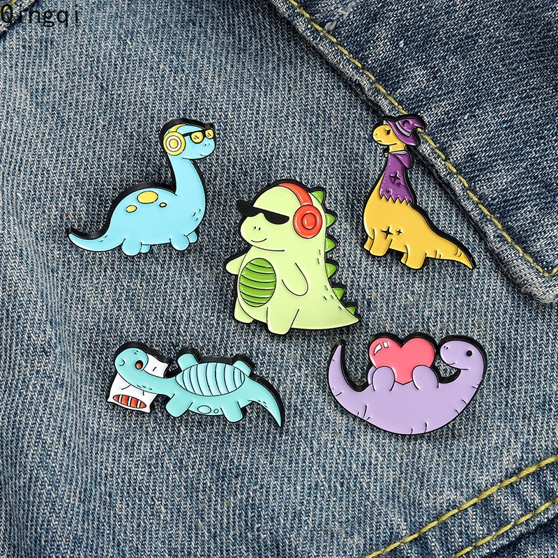 Bros Pin Enamel Desain Kartun Dinosaurus Untuk Anak