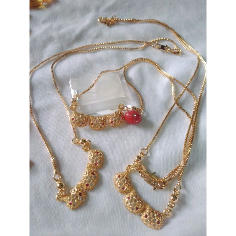 Lapis Emas Kalung anak hello kitty