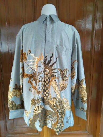 Baju Batik Semi Sutera Pria Kemeja Lengan Panjang Furring Dalam #batik #kemeja #semisutera