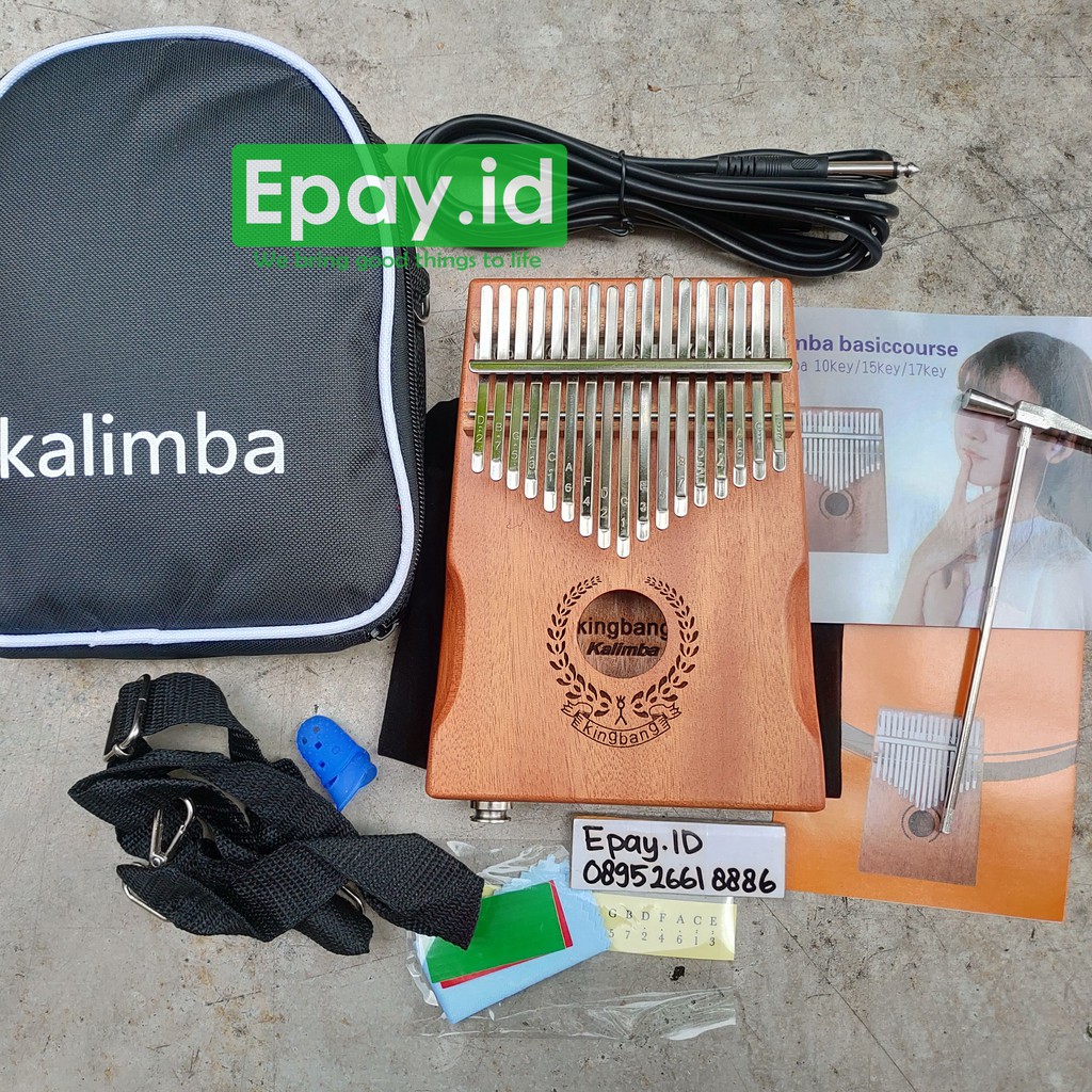 Kingbang Kalimba 17 Keys dengan EQ Equalizer Kayu Mahogani Mbira Piano