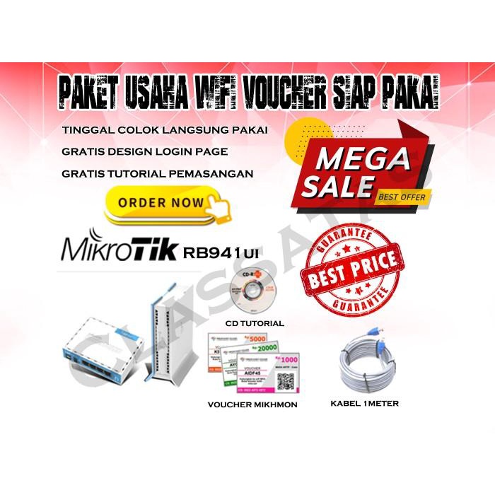 Mikrotik Rb941 Paket Usaha Wifi Voucher Siap Pakai Full Setting