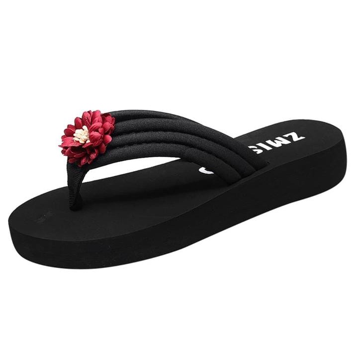 Sandal Wedges Jepit Bunga Wanita Terbaru/Sandal Wanita Terbaru