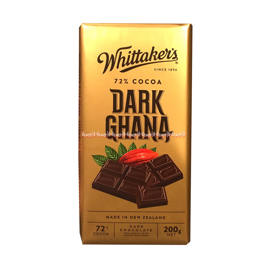 Whittaker's Dark Ghana 200gr Coklat Whittakers Witakers Import Made ini New Zealand 72% Cocoa 200gr Cokelat Hitam Kokoa