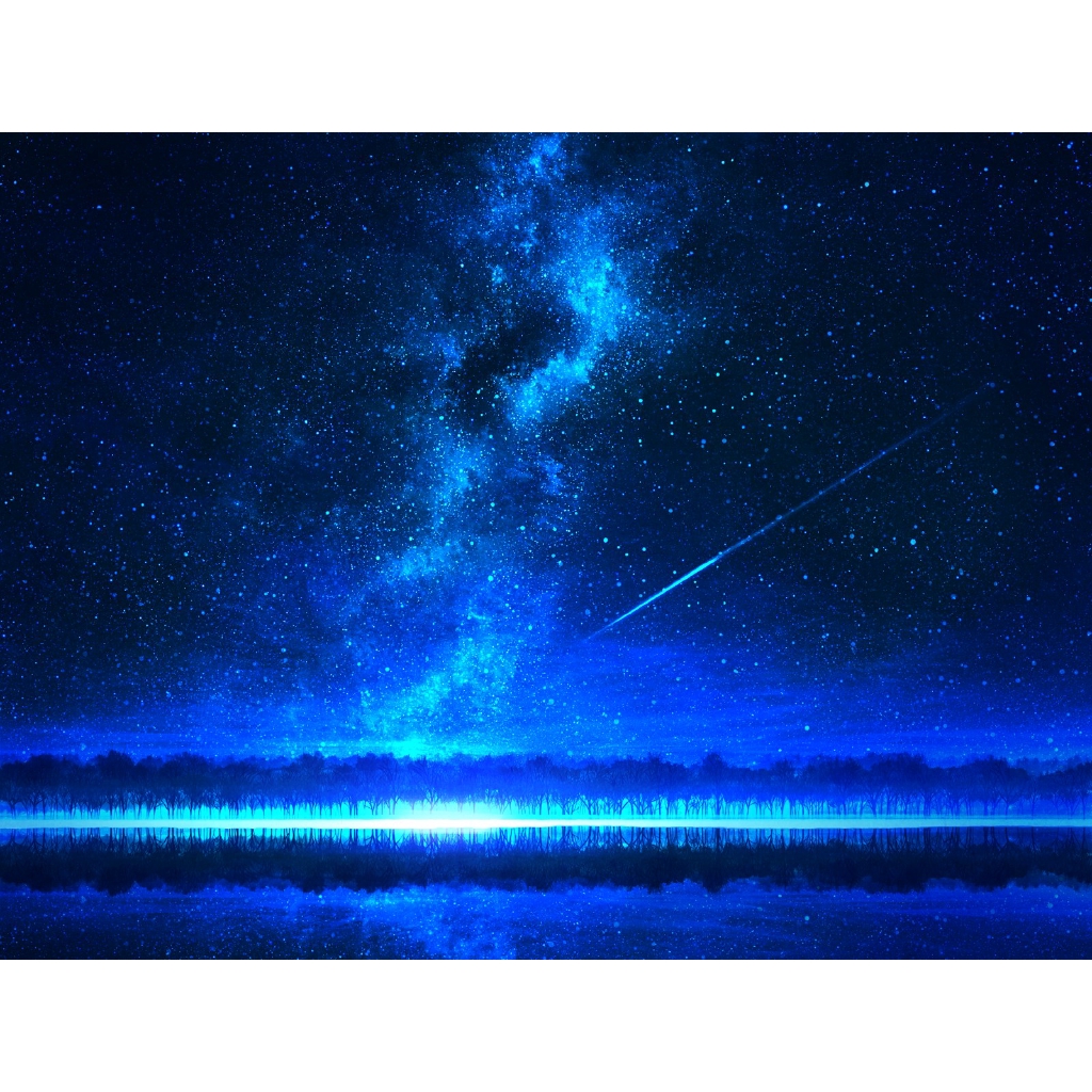 Anime Stiker Dinding Pemandangan Langit Berbintang Wallpaper