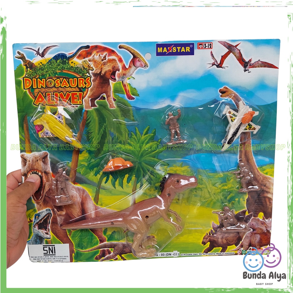 Set Mainan Dinosaurus set 1 Dinosaurus 2 Pesawat 1 Bendera dan 4 Army Set Mainan Perang Figur  Seru Anak Set Lengkap Mainan Perang Dino Anak