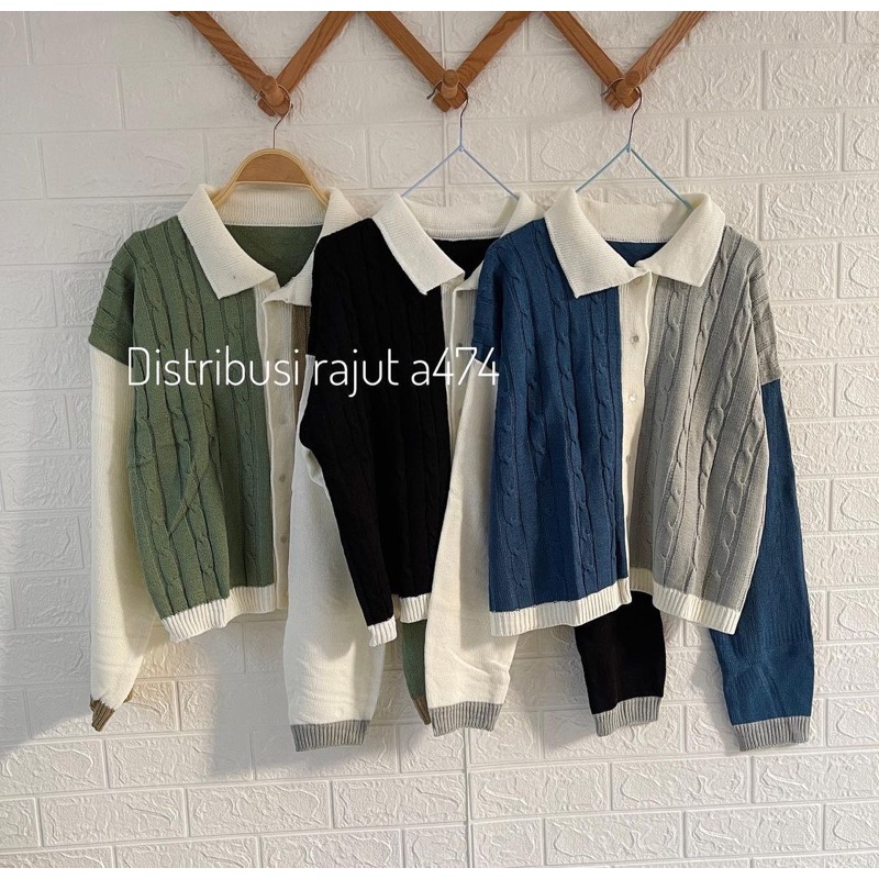 ZIGGY CARDIGAN CABLE COMBOMIC KERAH ATASAN WANITA