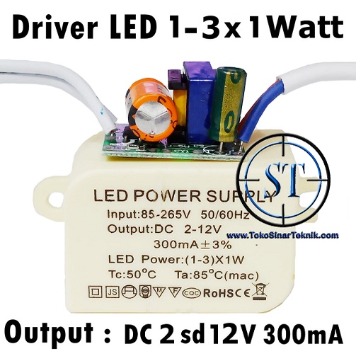 Kit Driver for 3x LED 1W input 220V Output 2-12V + Protection + Box