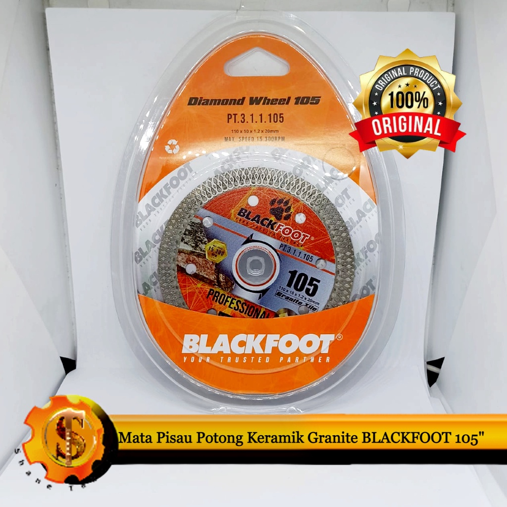 Mata Pisau Potong Keramik Granite BLACKFOOT 105 TURBO Diamond Wheel 4"