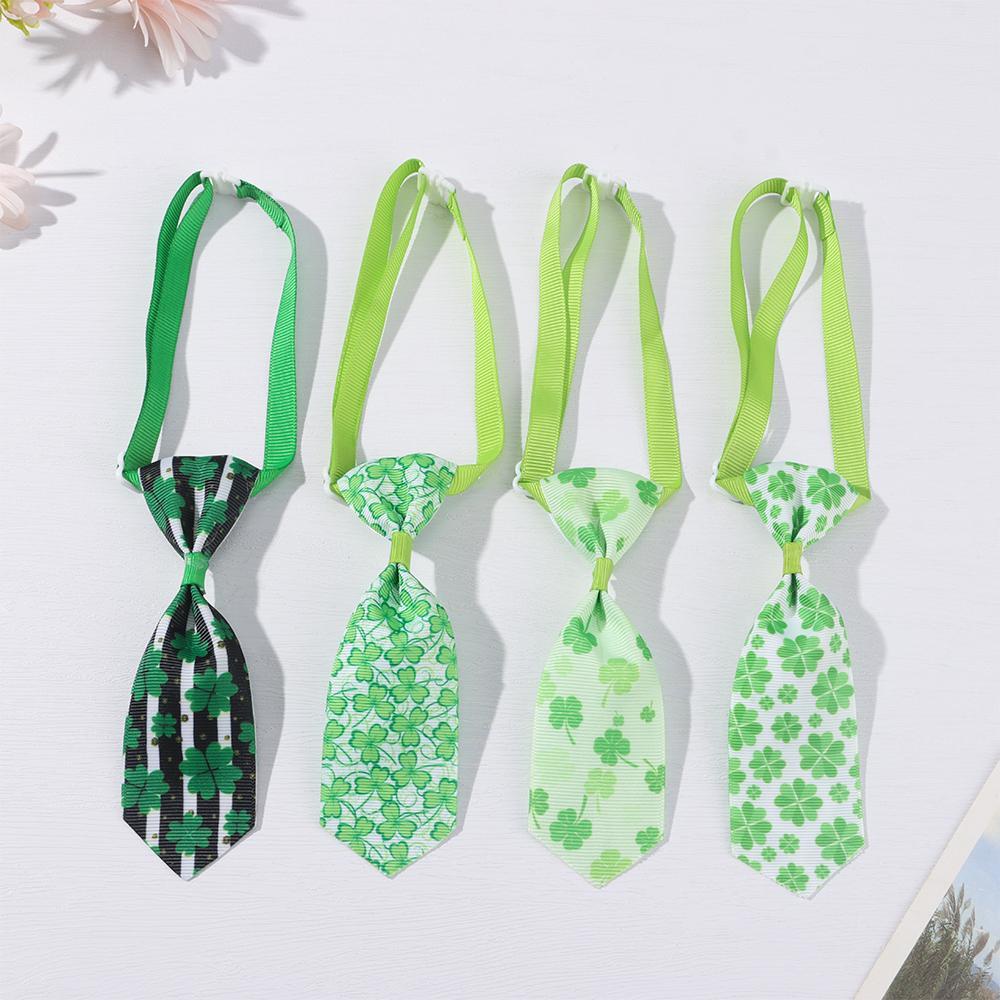 Solighter Pet Bow Ties Clover St. Patrick Day Perawatan Hewan Peliharaan Kucing Anjing