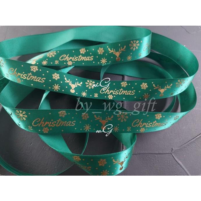 

Premium Product!!! Pita Natal Christmas - Satin - Merah / Hijau - Emboss I ; Lebar 1.5 Cm - Paling Diminati
