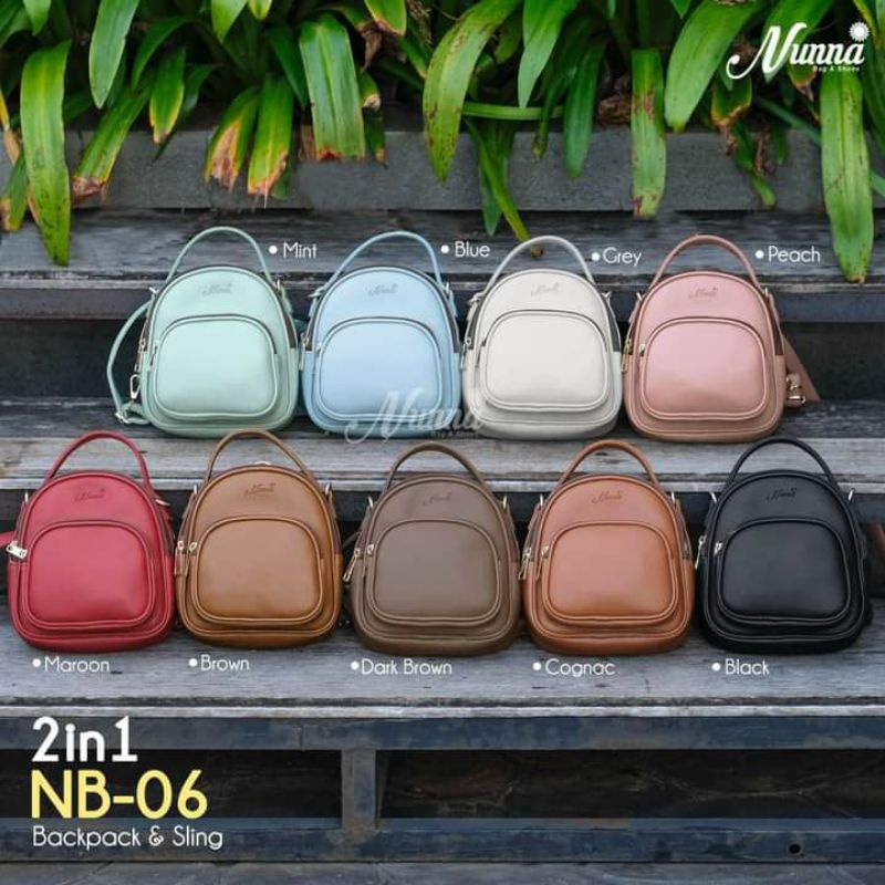 NUNNA BAG - NB06 / TAS SELEMPANG / TAS RANSEL / NUNNA BAG /  2IN1 BAG / TAS KULIT