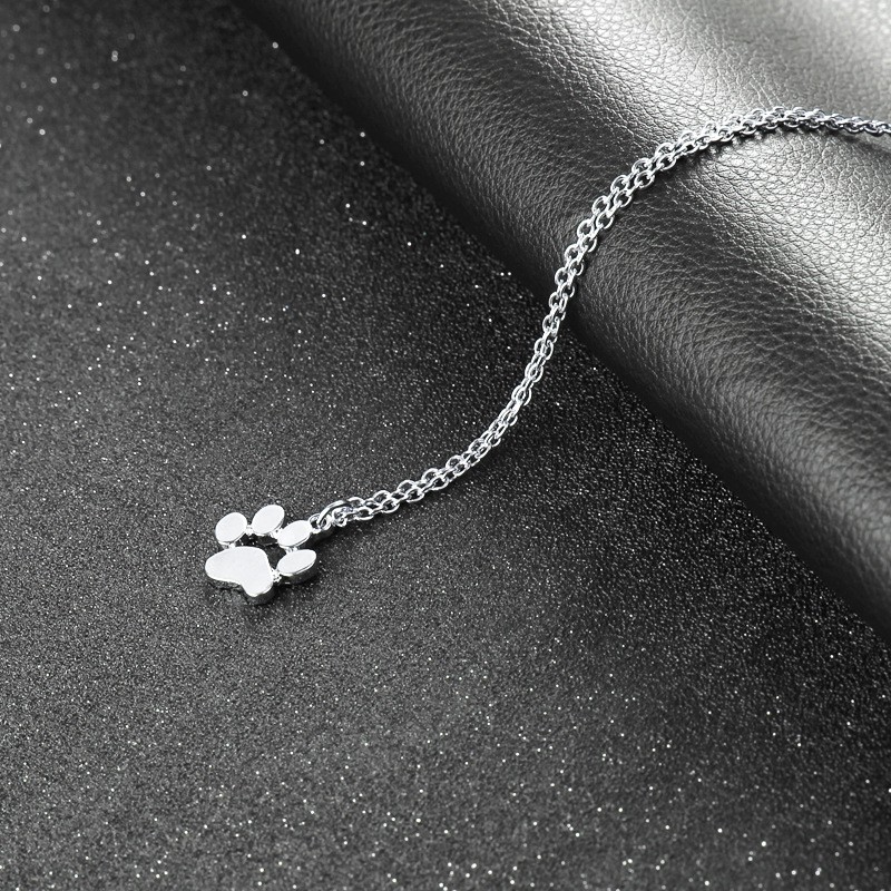 Fashion Fashion Creative Cute Animal Metal Dog Paw Footprint Necklace Accessories