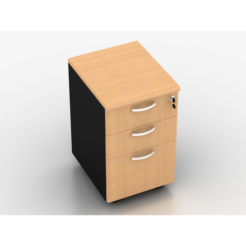 MOBILE PEDESTAL 2 DRAWER 1 FILLING WITH CENTRAL LOCK