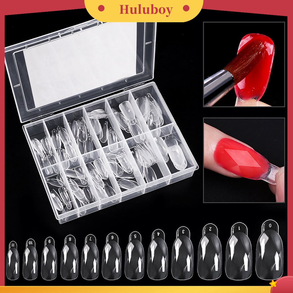 Huluboy Huluboy♡ 120pcs / Set Kuku Palsu Extension Bahan ABS Dapat Dilepas Untuk Salon Nail Art