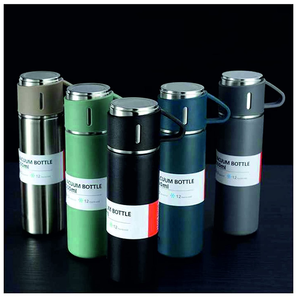 &lt;^ SJA ^&gt; SET BOTOL VACUUM FLASK /  Hampers  Thermos vacuum Termos Cangkir Set Premium 500ML