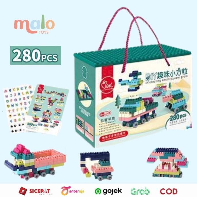 Bricks 280pcs 380pcs Blocks Lego DIY Small Square Grain Malo Toys