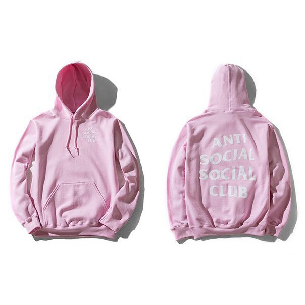 Hoodie Distro Anti Sosial Sosial Club - Pink Premium
