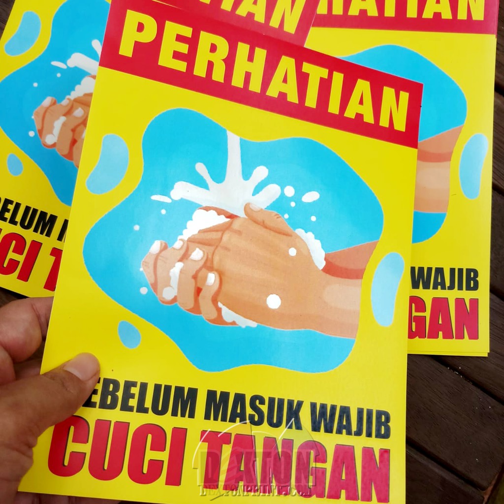 

Stiker Sticker Label Cuci Tangan protokol kesehatan prokes covid sign