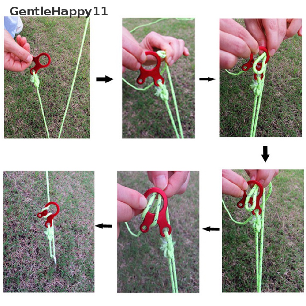 Gentlehappy 10pcs Simpul Cepat Tenda Tali Angin Gesper Camping Pengencang Pengait Tali Angin Gesper