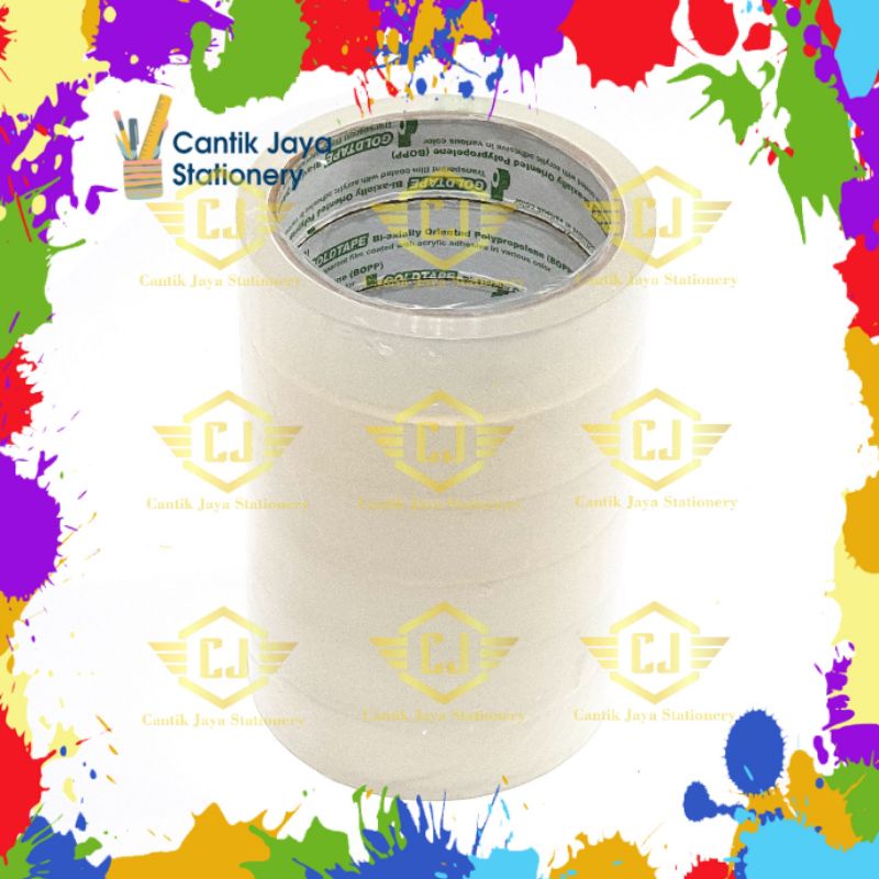 

1 SLOP / 6 PCS isolasi / Stationery Tape Goldtape 24 mm Shrink / Core Hijau