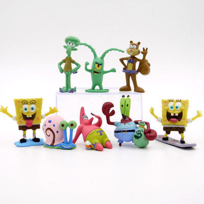 8pcs Set SpongeBob Squarepants Patrick Star Squidward Tentacles PVC Figure Toy