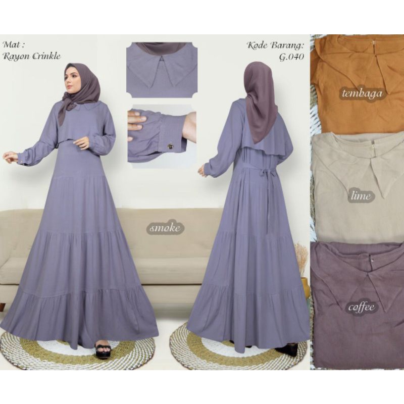 Kanaya Dress Rayon Crinkle / Gamis Kanaya Rayon Crinkle