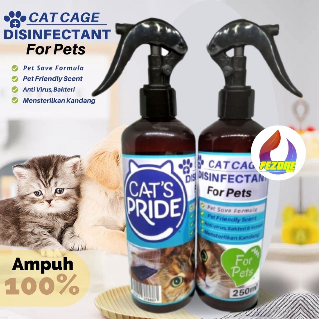 Pet Disinfectant 250ml/Pet Odor Remover/ Pembersih Kandang Hewan Litter box Kucing Penghilang Jamur Antibacterial FEZONE