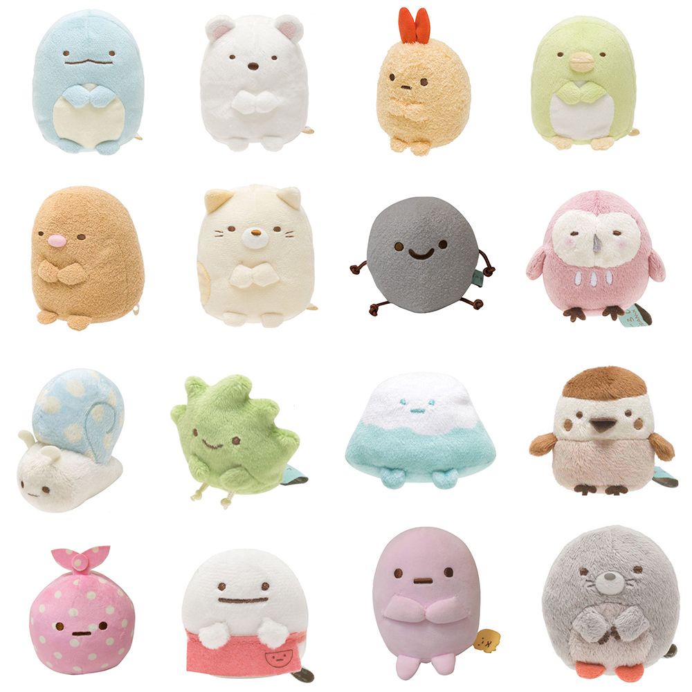 ROW Gift Plush Bag Charm Soft Keychain SAN-X Sumikko Gurashi Japan Sushi Stuffed 3.15'' Funny Cute Creature Corner Doll Small Pendant Girls Kids Toy Key Ring