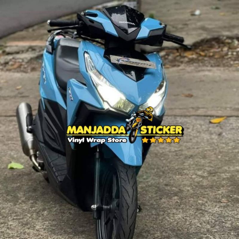 STIKER SKOTLET MOTOR WARNA BIRU LANGIT KUALITAS PREMIUM