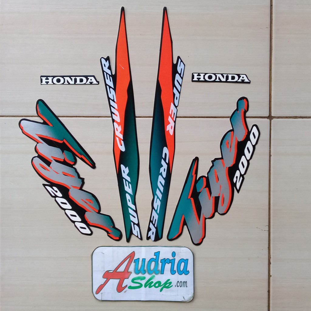 Striping Motor Honda Tiger 2000 Hitam-Hijau