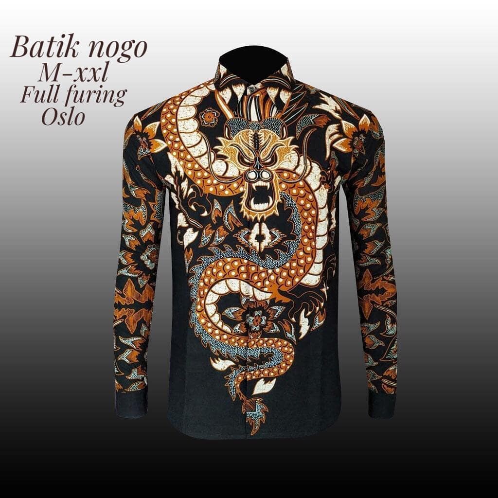Kemeja Batik Solo Slimfit Po Motif Naga Shopee Indonesia Batik motif naga terbaru