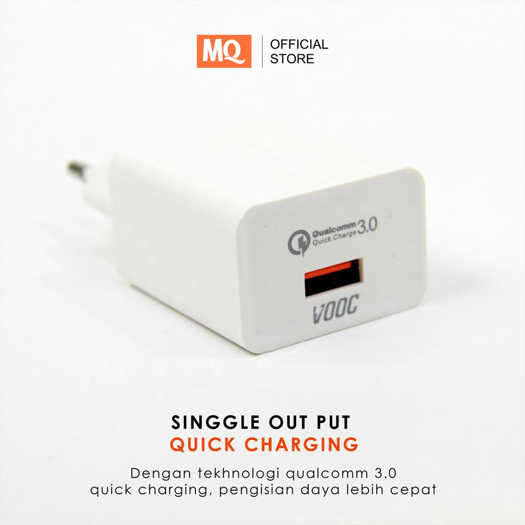 MQ Adapter Charger Dinding Single Port 18W QC3.0 Fast Charging untuk Travel MQ-FT03