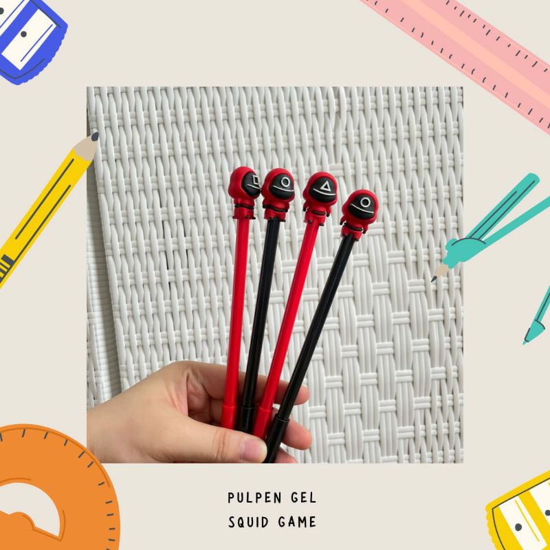 Pulpen gel squid game ballpoint gel squid game kado unik souvernir alat stationery murah