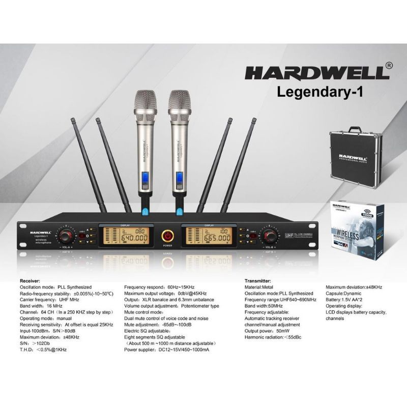 mic wireless Hardwell Legendary 1.UHF digital.