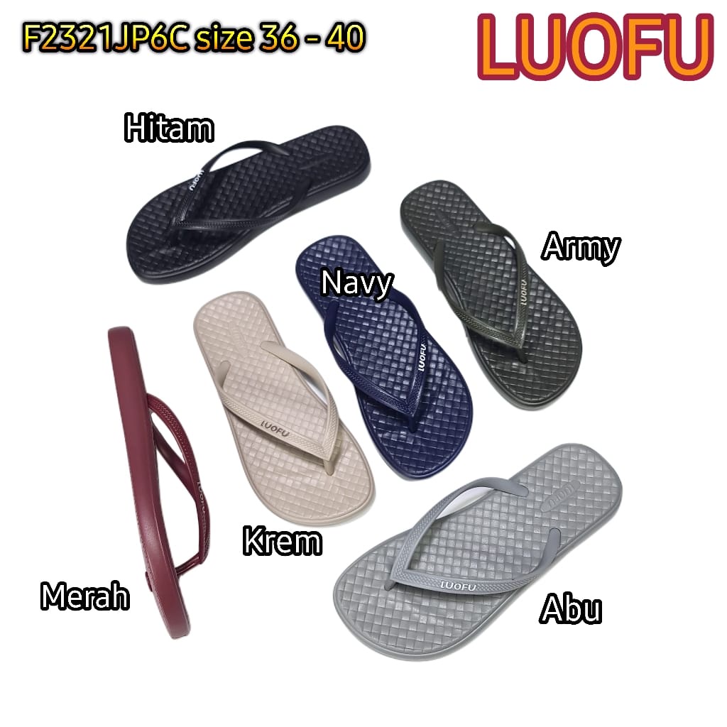 jelly sandal jepit karet luofu import sendal japit wanita F2321JP6C