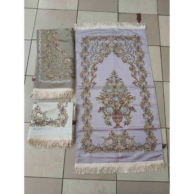 sajasah turkey premium genova motif lavanta/sajadah seserahan