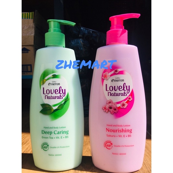 EMERON LOVELY Naturals Hand & Body Lotion 400ml (2 variant )
