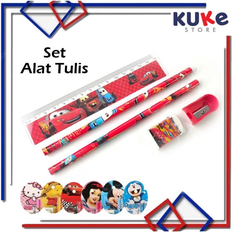 

Set Alat Tulis 5 in 1 Karakter / Mini Stationery / Alat Tulis Sekolah / Paket Alat