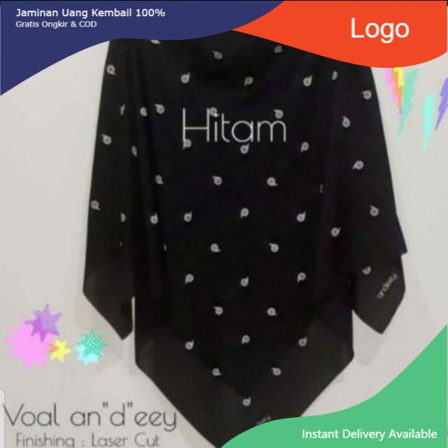 M_Grosir Hijab Segiempat Deenay / Kerudung Denay KW Motif Aksara Lasercut