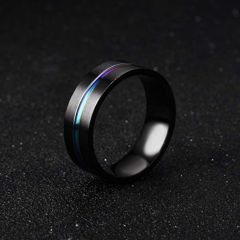 Cincin Warna-Warni Bahan Titanium Ukuran 8mm Untuk Pria Dan Wanita