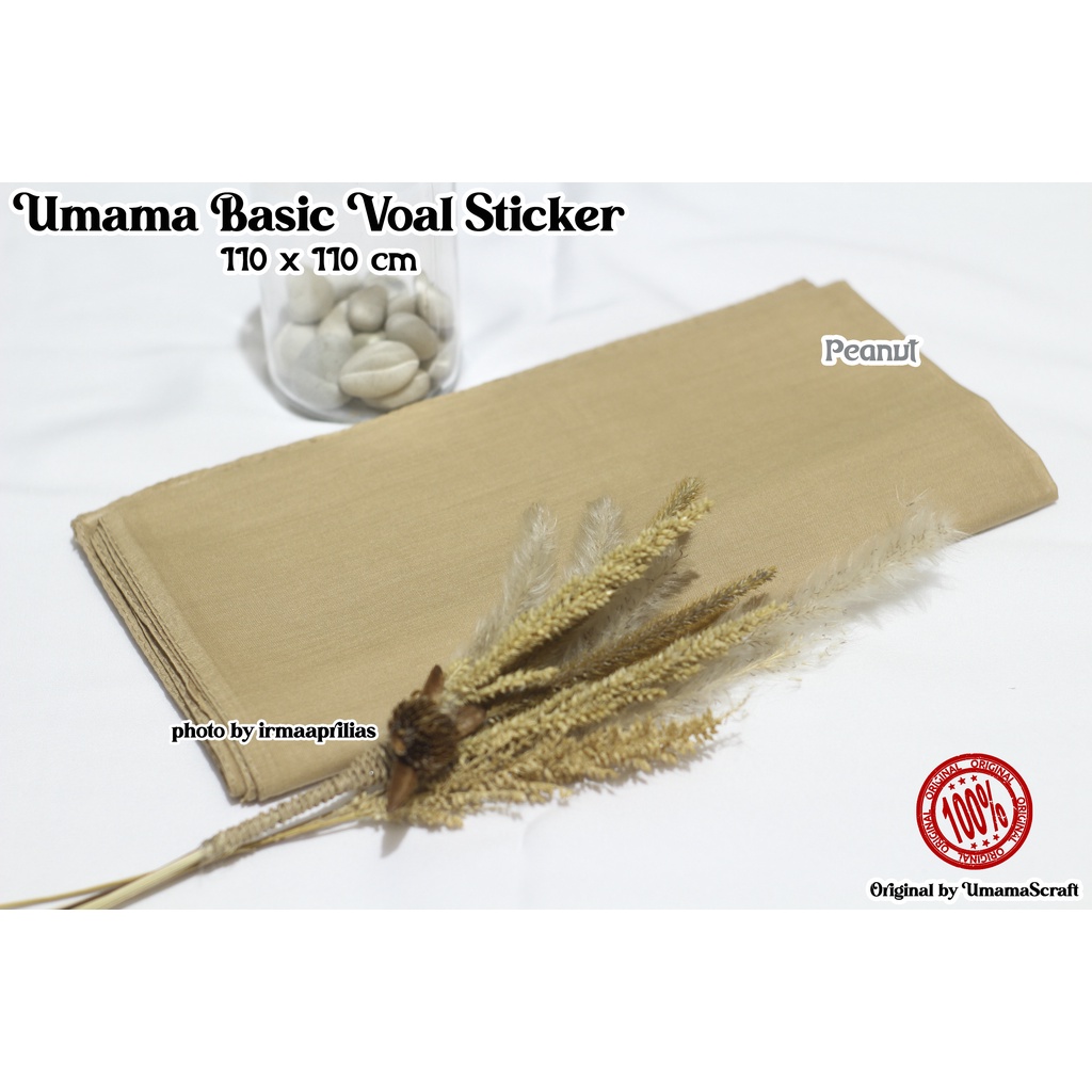 Hijab Basic Voal Umama Jilbab Segi Empat Polos Umama Kerudung Polos Segi Empat Part 2-PEANUT