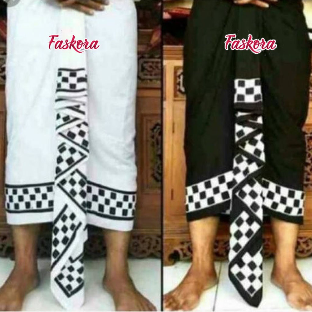 Kamben Kamen Bali Lembaran Pria Cowok Kotak Kotak Catur Poleng