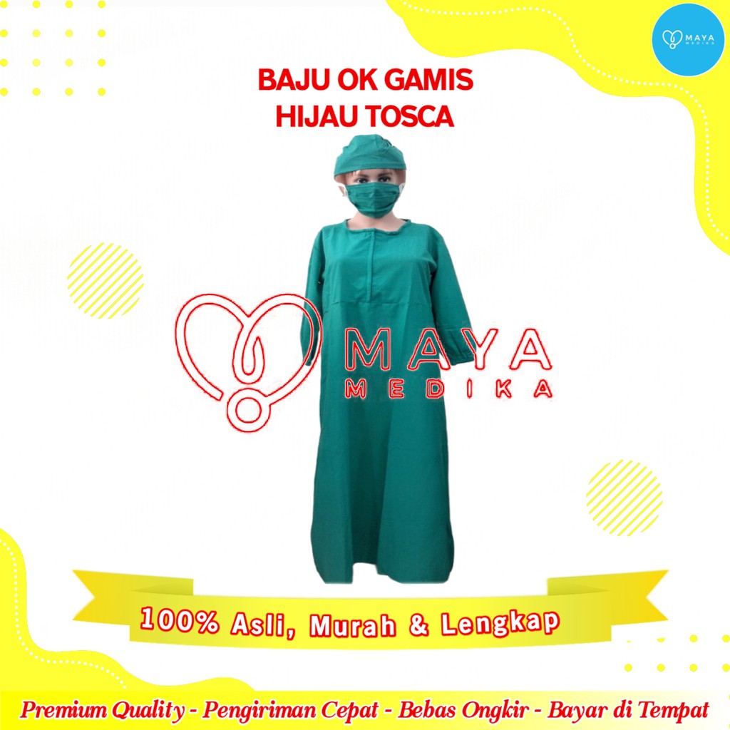 Baju OK  Hijau Tosca Lengan Panjang  Baju Resleting  Gamis
