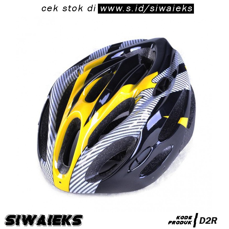 D2R TaffSPORT Helm Sepeda EPS Foam PVC Shell x10 Yellow Grab Medan