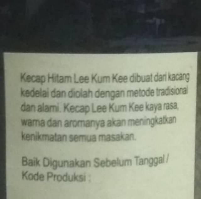 Lee Kum Kee Dark Soy Sauce 500ml / Kecap Hitam